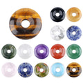 20Mm pingente de fivela de segurança de pedra de ágata de cristal natural, estilo nacional grande buraco redondo acessórios de colar nostálgico de pedra semipreciosa