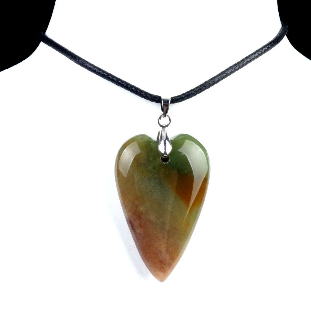 1786-25 * 40Mm grande pingente de amor, cristal natural ágata pedra pêssego coração pingente DIY acessórios de jóias em forma de coração
