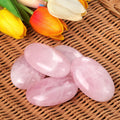 1727-Alça de cristal rosa, pedra de jogo em forma de sabão de cristal de pó natural, cristal de ajuda à meditação de ioga