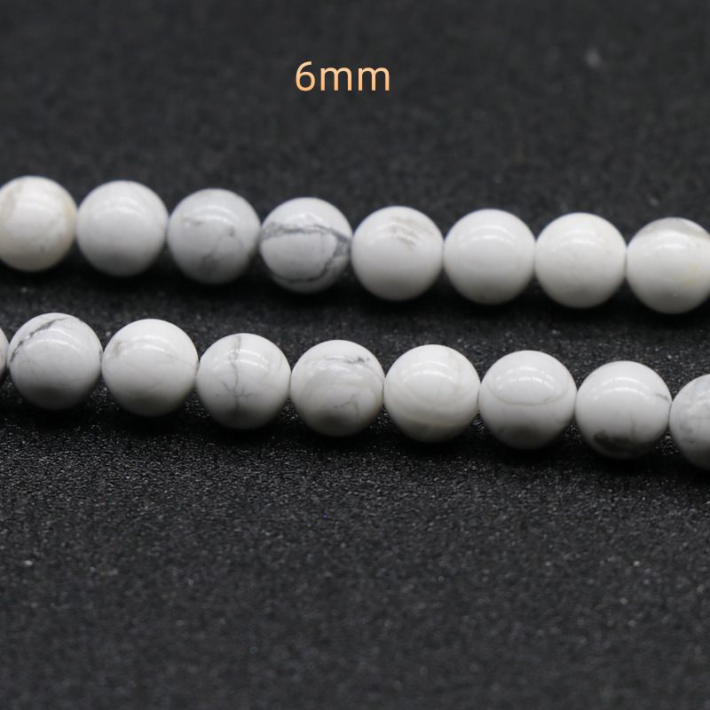 220-Howlite White Pine Miçangas Redondas Grânulos Soltos 4-12mmdiy Pedra Frisada Acessórios Jóias Atacado Pedra Natural