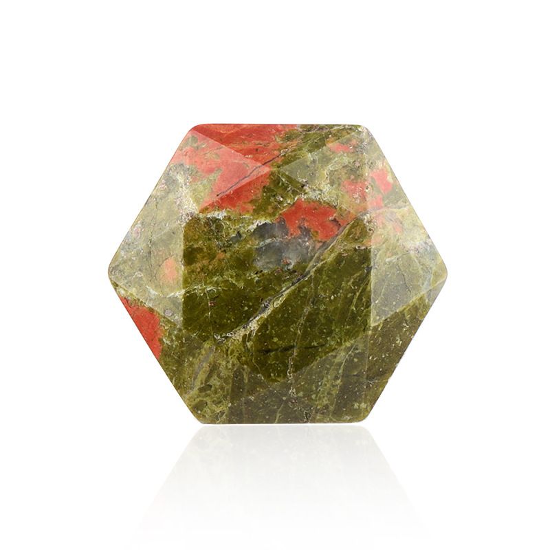Vendas diretas de fábrica hexagrama de pedra de cristal natural acessórios de jóias ágata dupla face não porosa David estrela alça de pedra nua