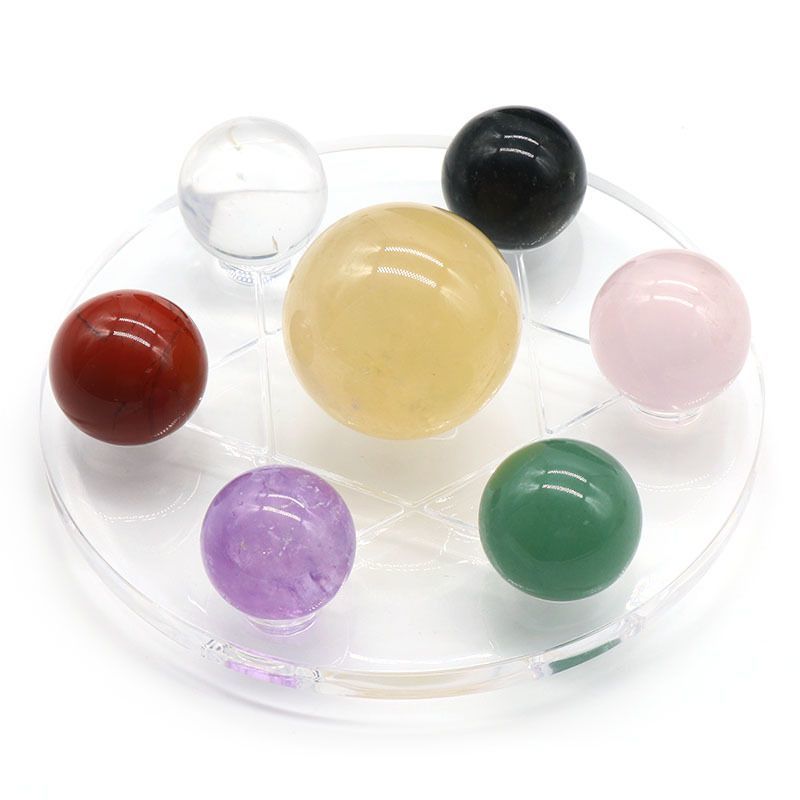 1354-Pedra bruta natural polida colorida roxa e branca rosa amarela preta verde bola de cristal vermelho bola de sete estrelas sala de estar enfeite para casa