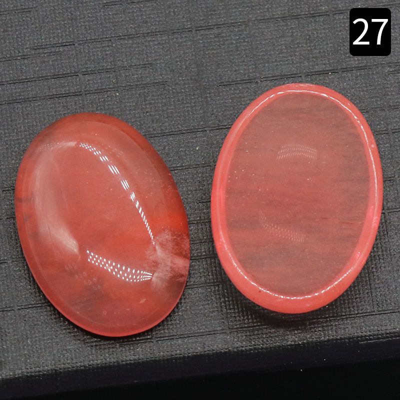 1229-18 × 25 Superfície do anel em forma de ovo Cristal natural único arco geométrico DIY jóias incrustadas com acessórios de pedra solta