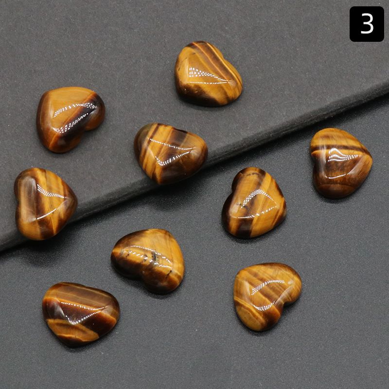 1221-15 × 18mm superfície do anel de amor, forma de coração curvado único de cristal natural, coração plano de pêssego DIY incrustado em pedra solta