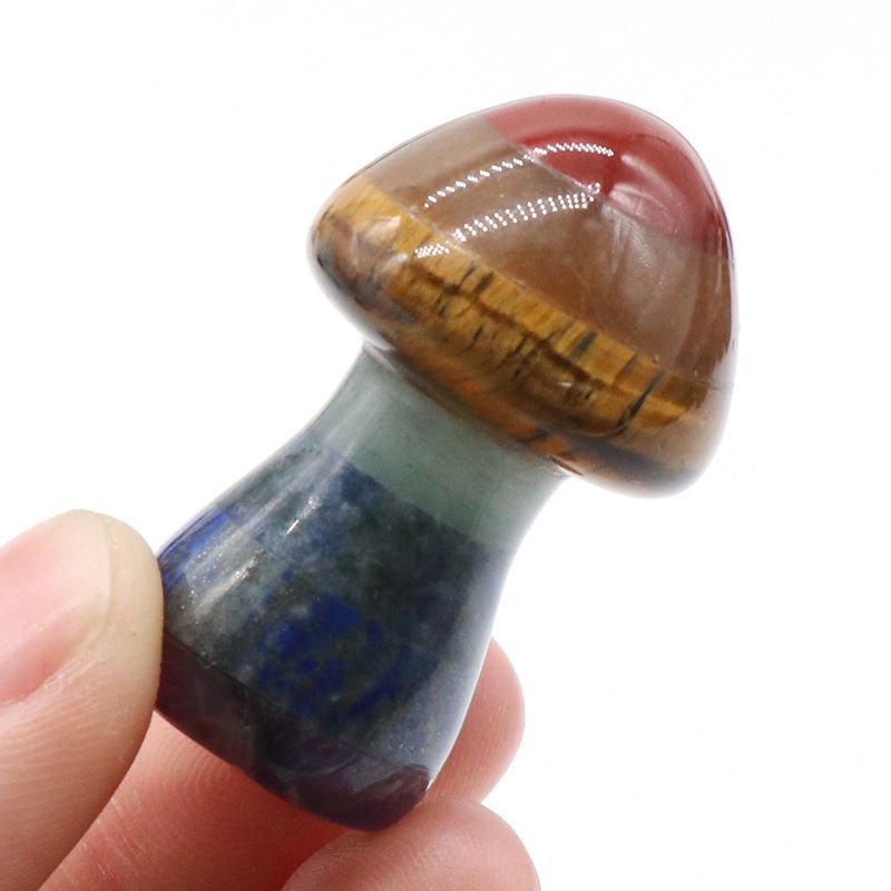 Processo de emenda de cristal natural de cogumelo colorido de venda quente 21X35mm pedra ornamento de jóias por atacado
