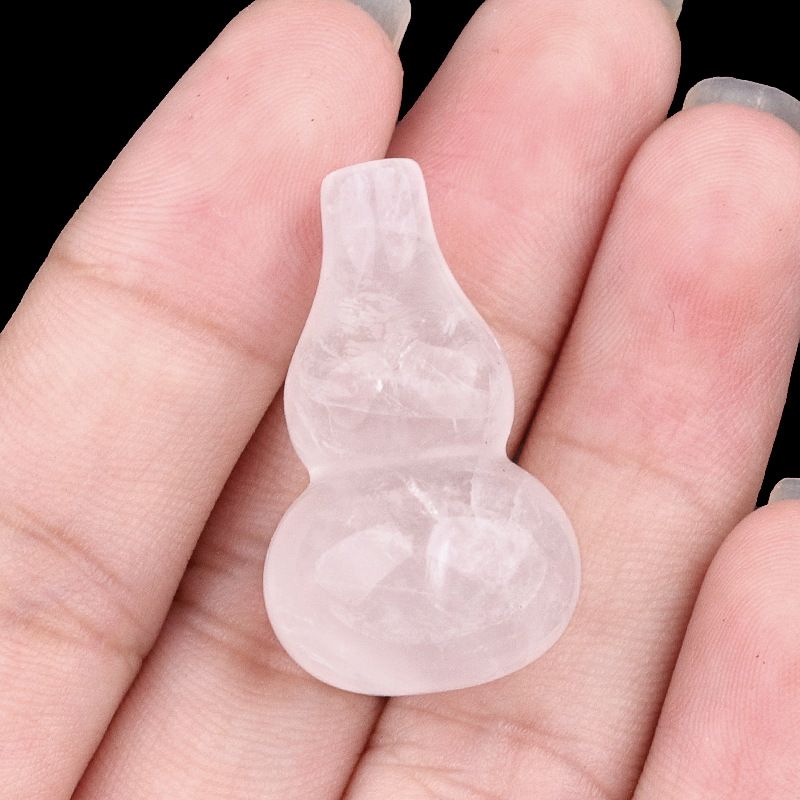 2159-Ágata de cristal roxo natural rosa e branco esculpida à mão 30mm cabaça não porosa acessórios culturais e de jogo local cênico