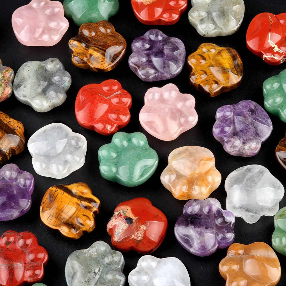 Cristal natural pedra semipreciosa ametista gravada garra de gato urso pata enfeite criativo presente decorativo