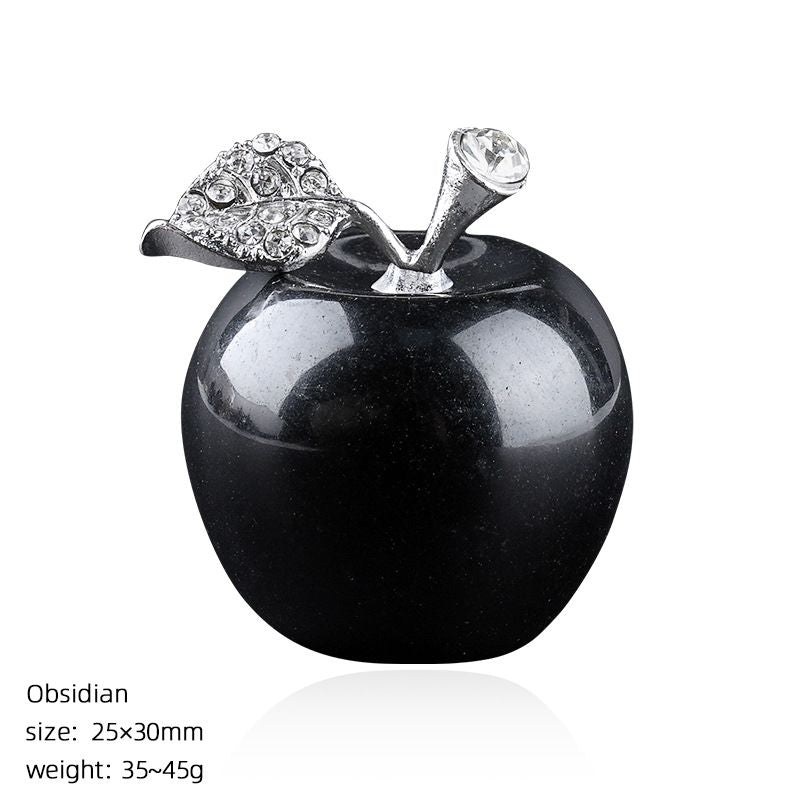 30Mm de cristal natural ornamento de maçã grande transfronteiriço Home Desktop Crafts Véspera de Natal Jade Apple
