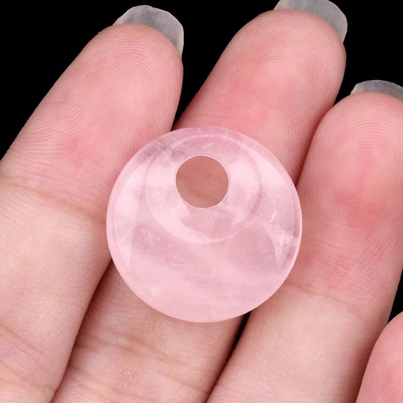 2303-20mm Pedra de Cristal Natural com Furo de Paz Pingente Fivela Princesa Acessório Nostálgico DIY