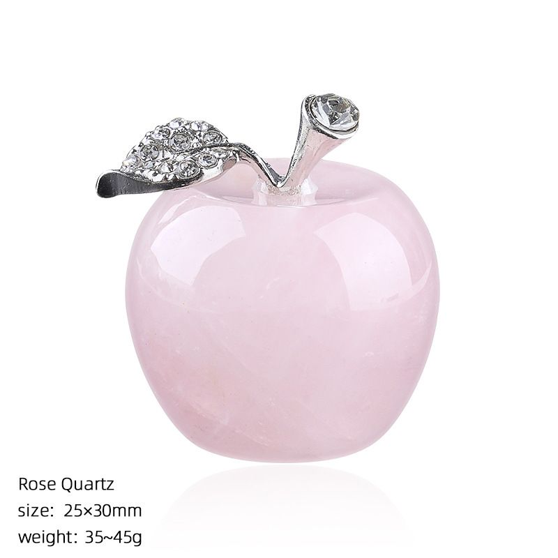 30Mm de cristal natural ornamento de maçã grande transfronteiriço Home Desktop Crafts Véspera de Natal Jade Apple