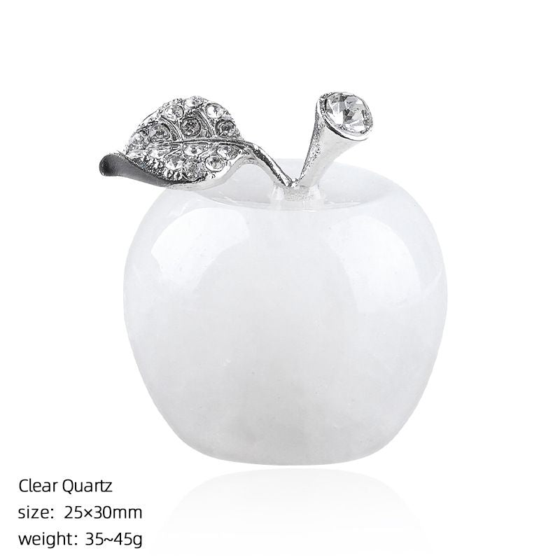 30Mm de cristal natural ornamento de maçã grande transfronteiriço Home Desktop Crafts Véspera de Natal Jade Apple