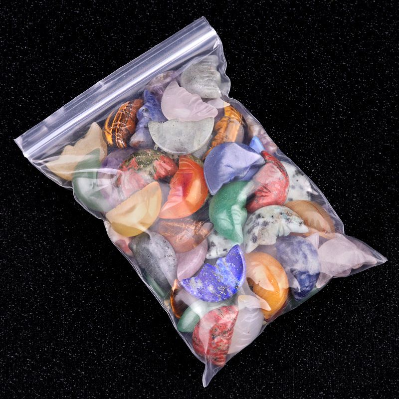 1555-Pedra de ágata de cristal natural gravada rosto 25mm lua não porosa DIY vela perfumada material de jóias
