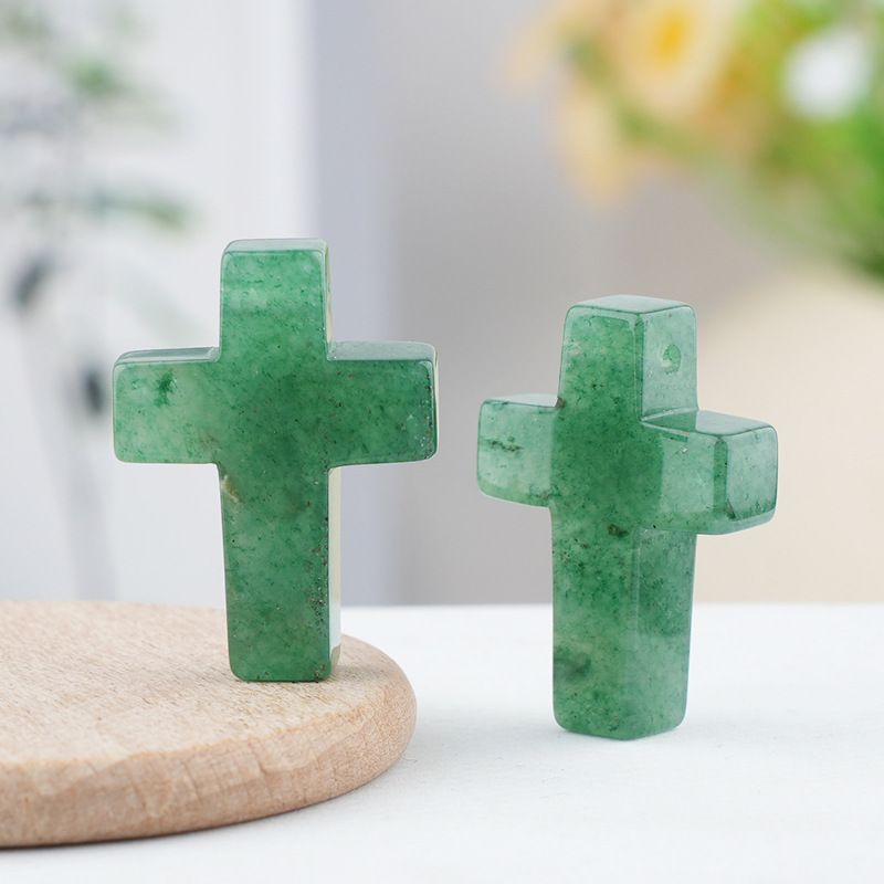 Pó de pedra natural de cristal cruz pingente pingente colar de jóias DIY acessórios