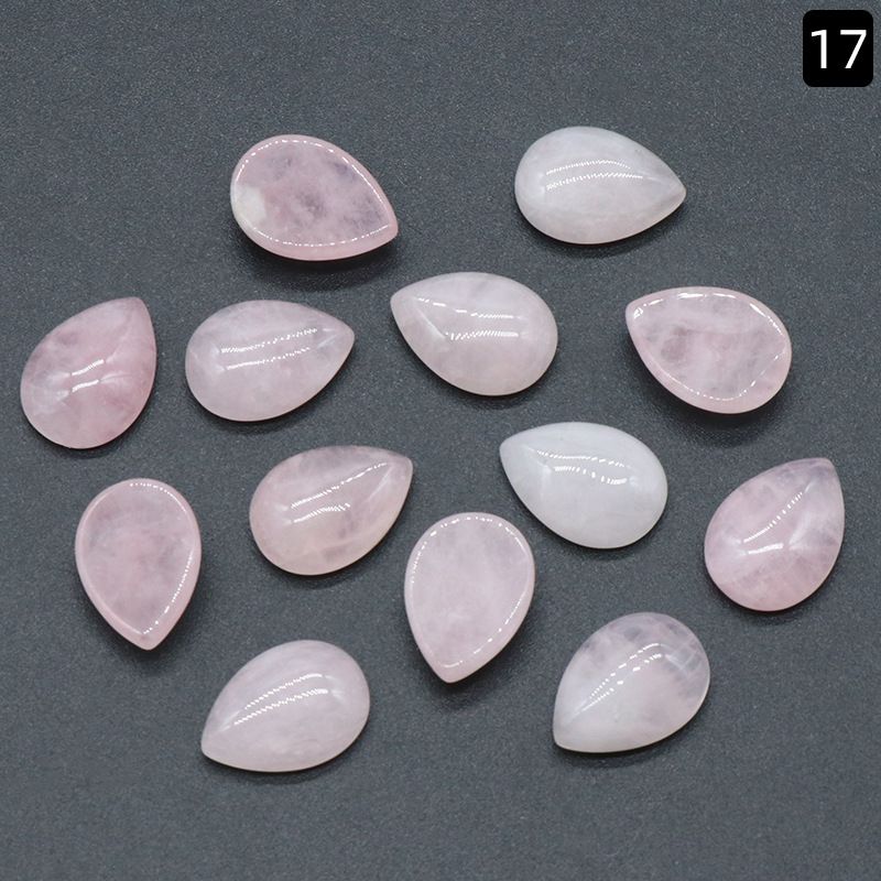 Face de anel em forma de gota d'água 1227-13X18, joias geométricas simples curvas de cristal natural embutidas com acessórios de pedra solta