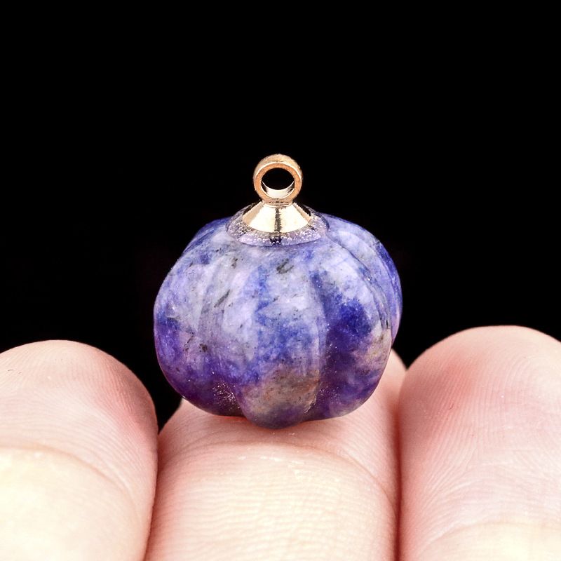 1639-10X13mm pingente de abóbora, meia pedra do tesouro de ágata de cristal abóbora gravada DIY material de jóias