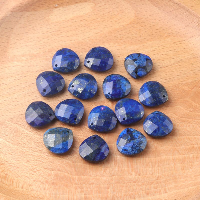 1622-Pedra de cristal natural facetada rosto pingente de gota de água triangular DIY colar brincos acessórios pingente de jóias