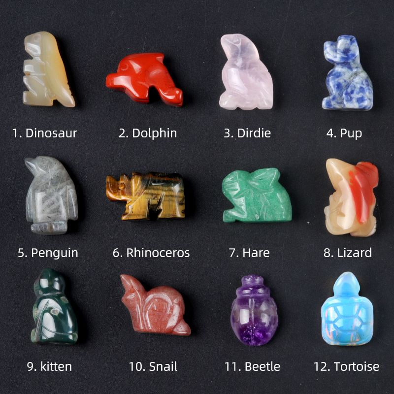 1577 um 1in escultura animal pequeno cristal natural ágata pedra coelho cachorro pinguim gato tartaruga pássaro dinossauro