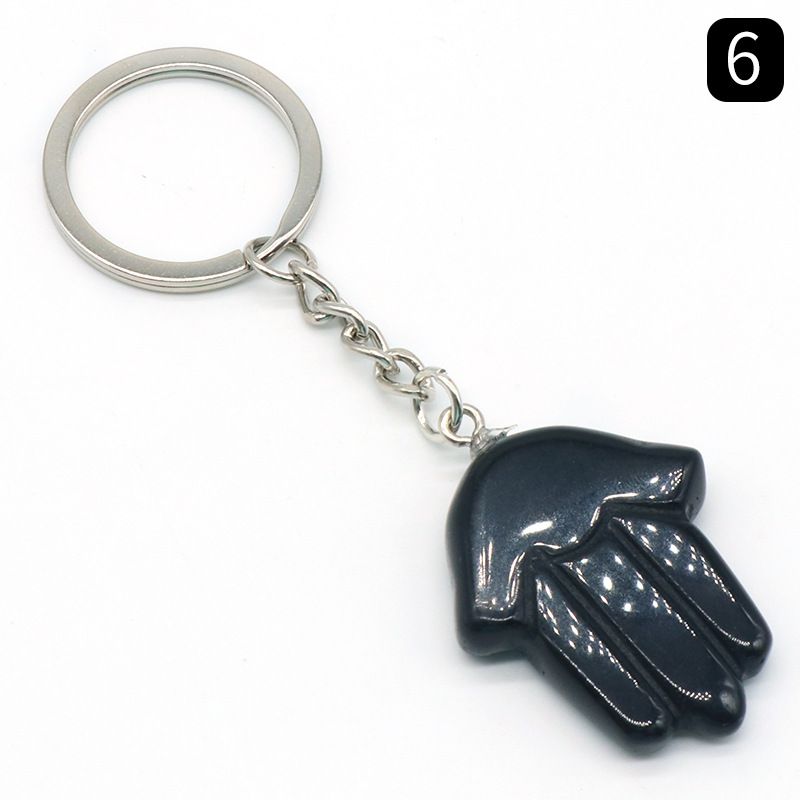 1051-Fátima Mão Keychain Cristal Natural Pedra Palma Keychain, Escultura em Pedra, Bolsa Pingente