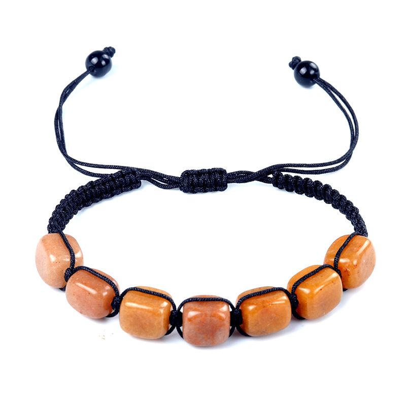 1685-Pó de cristal tigre olho ametista tecido pulseira de pedra de cristal natural chakra yoga jóias