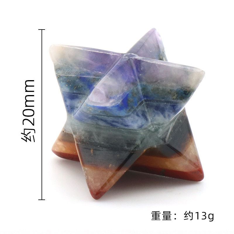 1245-Merkaba artesanato de emenda de pedra de cristal natural, Merkaba grande satélite pequeno ornamento hexagrama