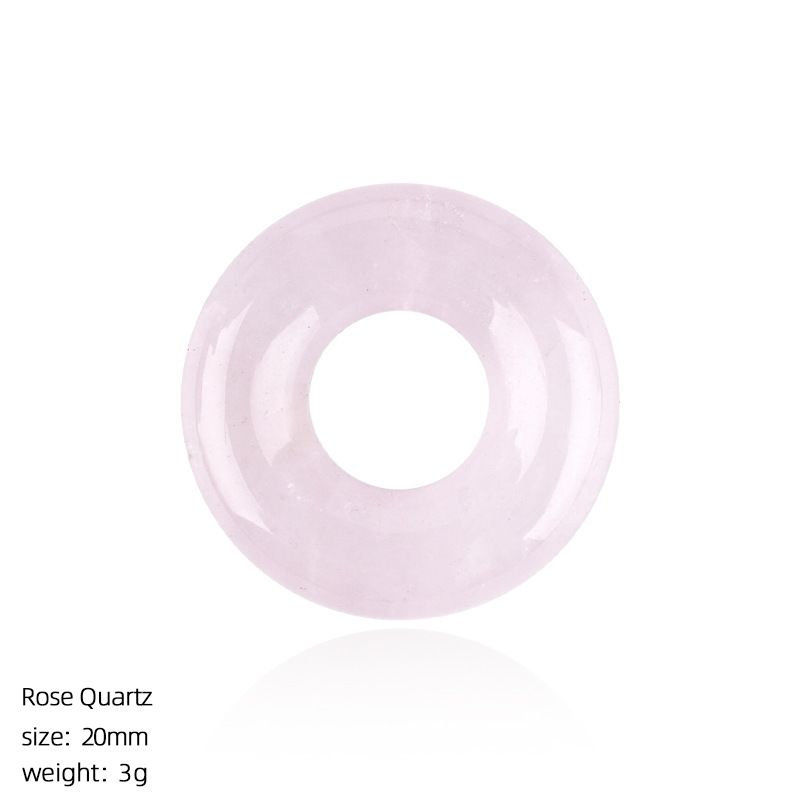 20Mm Ametista Donut Pingente Brincos DIY Pulseira Colar Anel Redondo Cristal Natural Acessórios Bagel