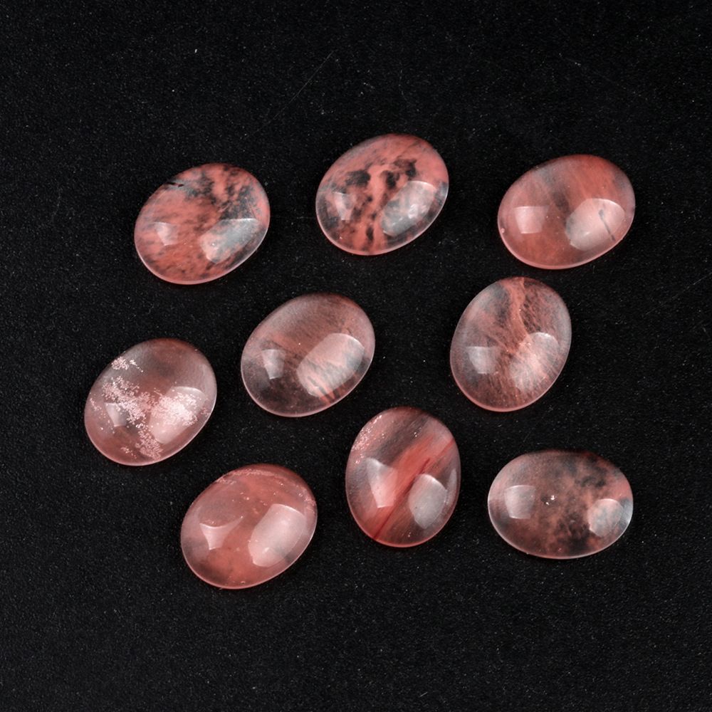 1238-8X10 superfície de anel em forma de ovo cristal natural superfície única curva oval geométrica DIY jóias incrustadas com acessórios de pedra solta