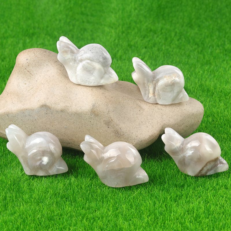 1686-1Em caracol, mini paisagismo de pedra de ágata de cristal gravado pequeno animal ornamento de caracol de pedra semipreciosa