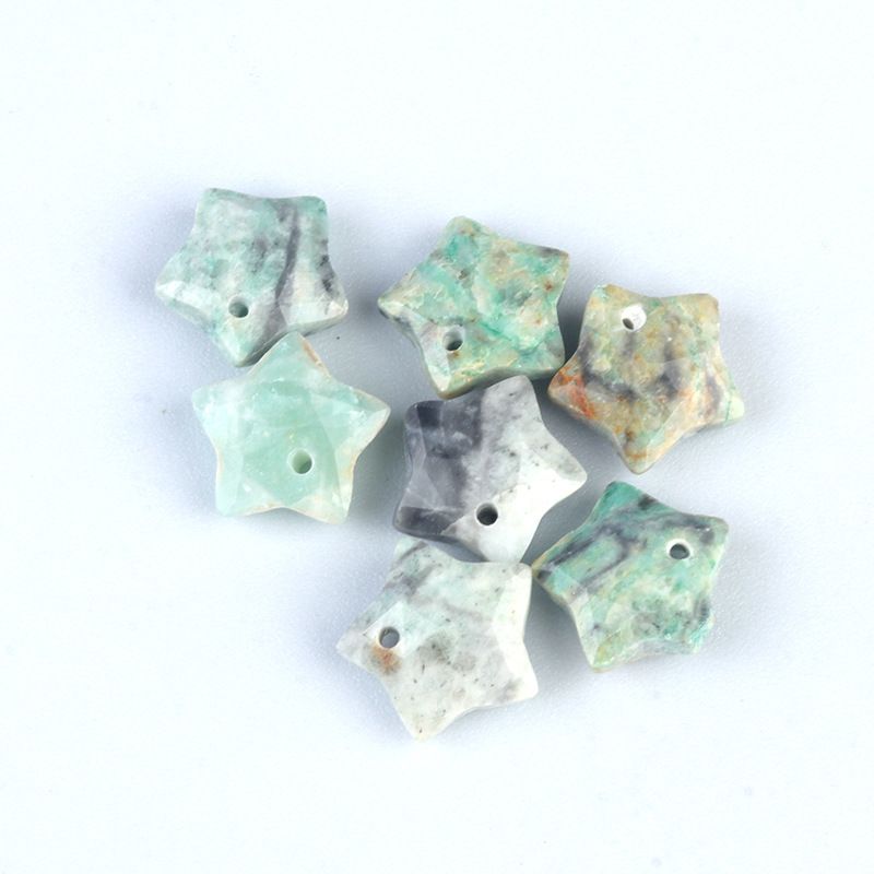 Pingente de pentagrama facetado 1590-10mm, acessórios de mini estrela de pedra de cristal atacado DIY jóias estrela