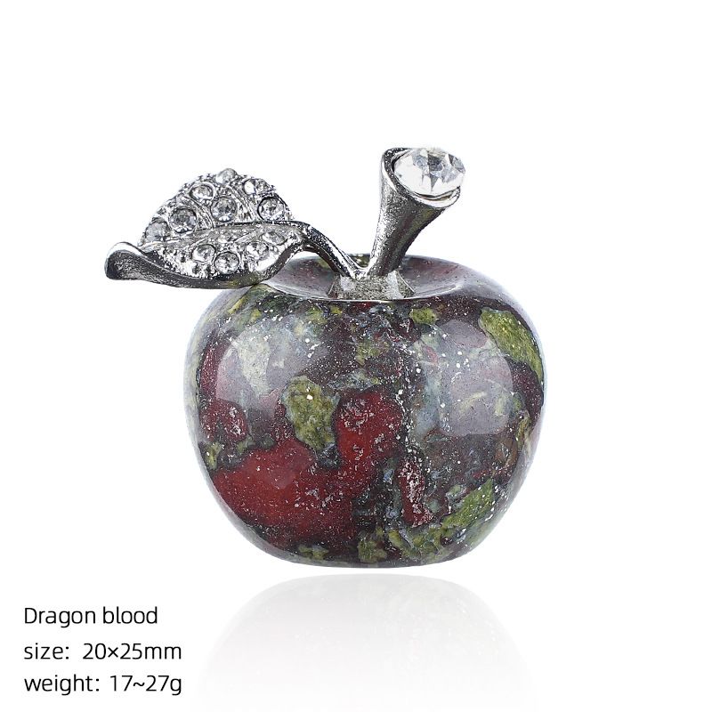 25Mm maçã de cristal natural transfronteiriça Véspera de Natal Presente de Natal enfeite de decoração de casa jade ágata maçã