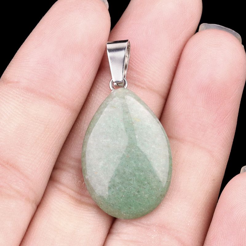 1743-16X24mm pedra de cristal natural ágata pingente de gota de água plana, pingente de pedra DIY acessórios de jóias