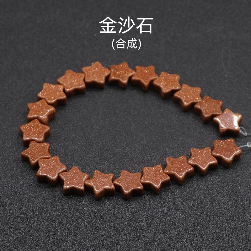254-Cristal em pó estrela de cinco pontas, estrela de ágata contas soltas DIY pulseira de pedra natural artesanal brincos acessórios de jóias materiais