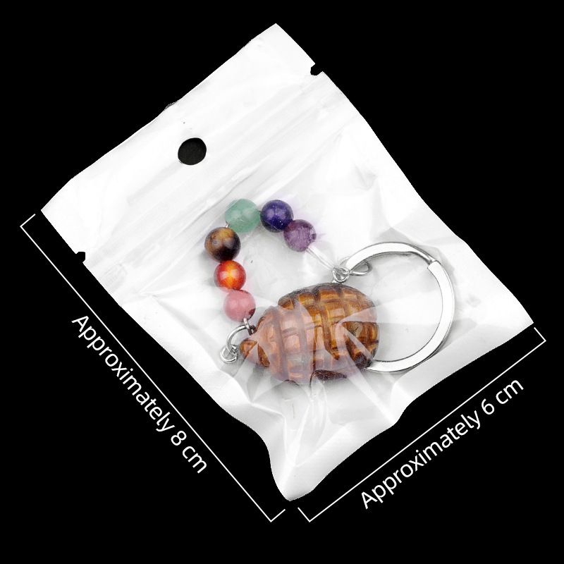 2018--1Em Mini Pequeno Hedgehog Chakra Chaveiro, Pingente De Pequeno Animal De Pedra De Ágata De Cristal Natural