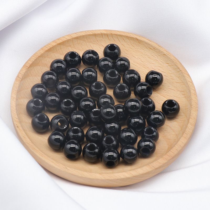 1587 uma abertura de 10mm 4mm azul amarelo verde branco vermelho preto ágata contas redondas grande buraco solto contas DIY tecido acessórios de jóias