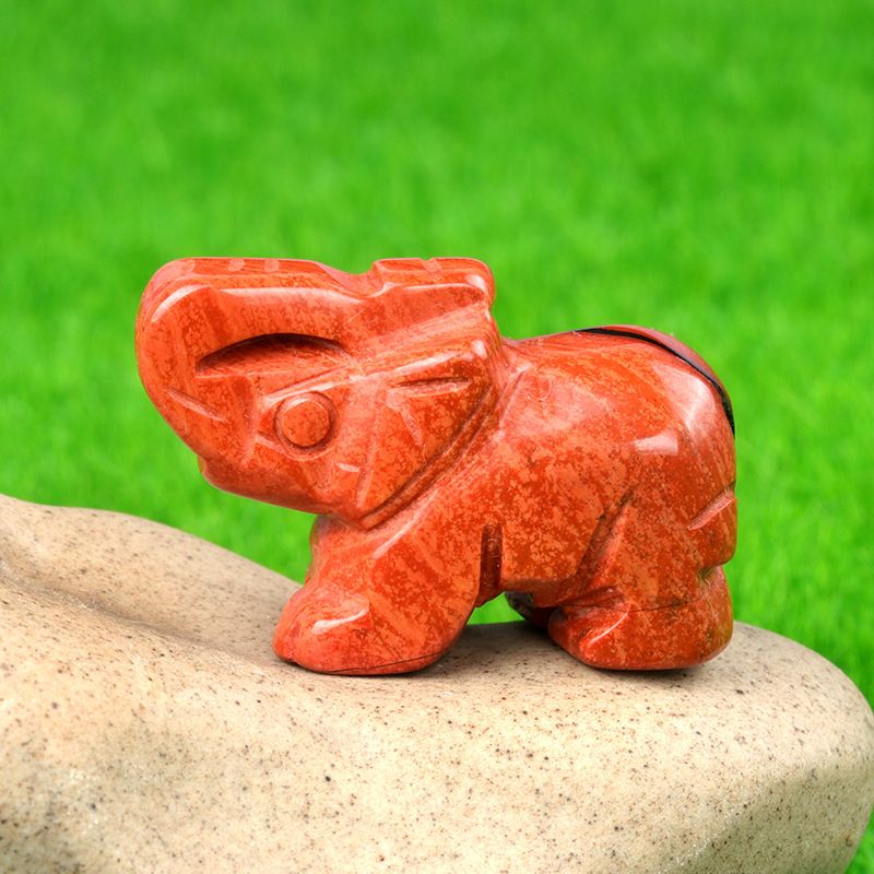 1 polegada escultura animal elefante, pó natural cristal ágata jade escultura animal elefante artesanato ornamento transfronteiriço