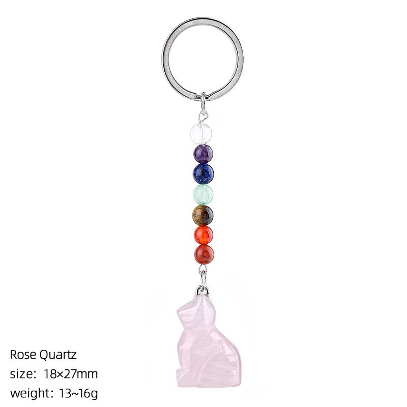 1956 Pingente de gatinho de pedra natural chakra colorido cordão de cristal ágata gravado pingente de gatinho