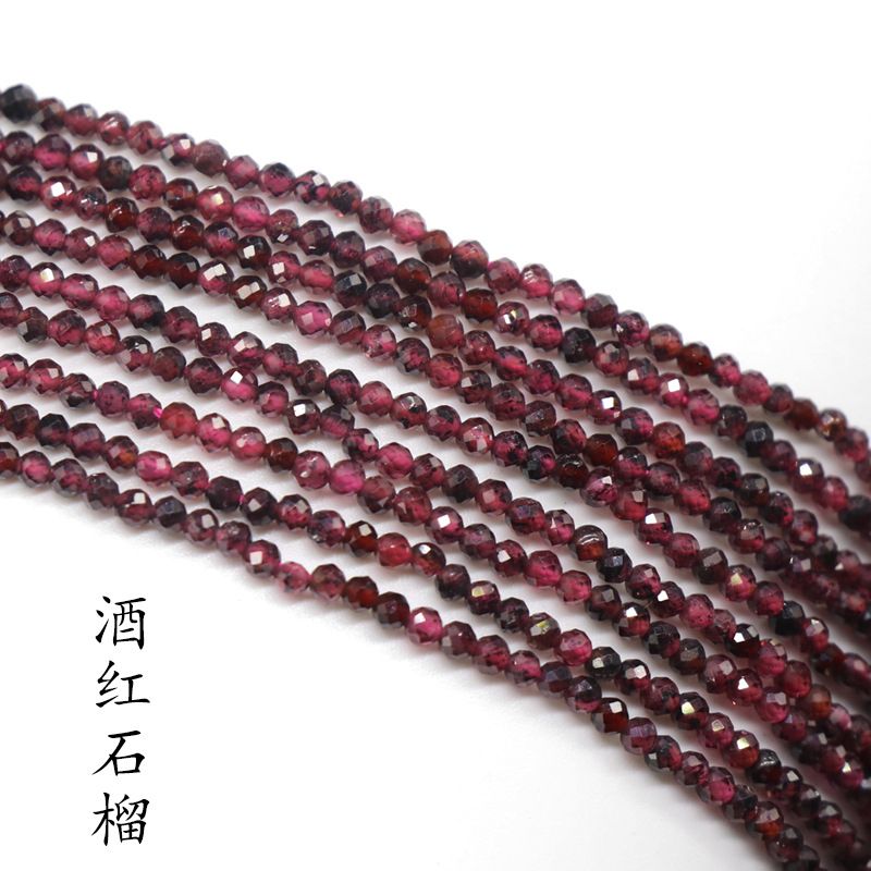 260-Agate cristal de pedra preciosa 2mm corte contas redondas turmalina romã água-marinha contas soltas DIY chapelaria gancho de cabelo borla