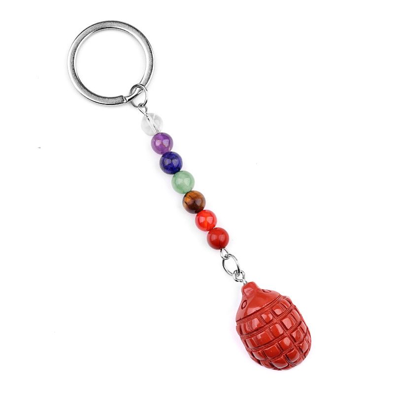 2018--1Em Mini Pequeno Hedgehog Chakra Chaveiro, Pingente De Pequeno Animal De Pedra De Ágata De Cristal Natural
