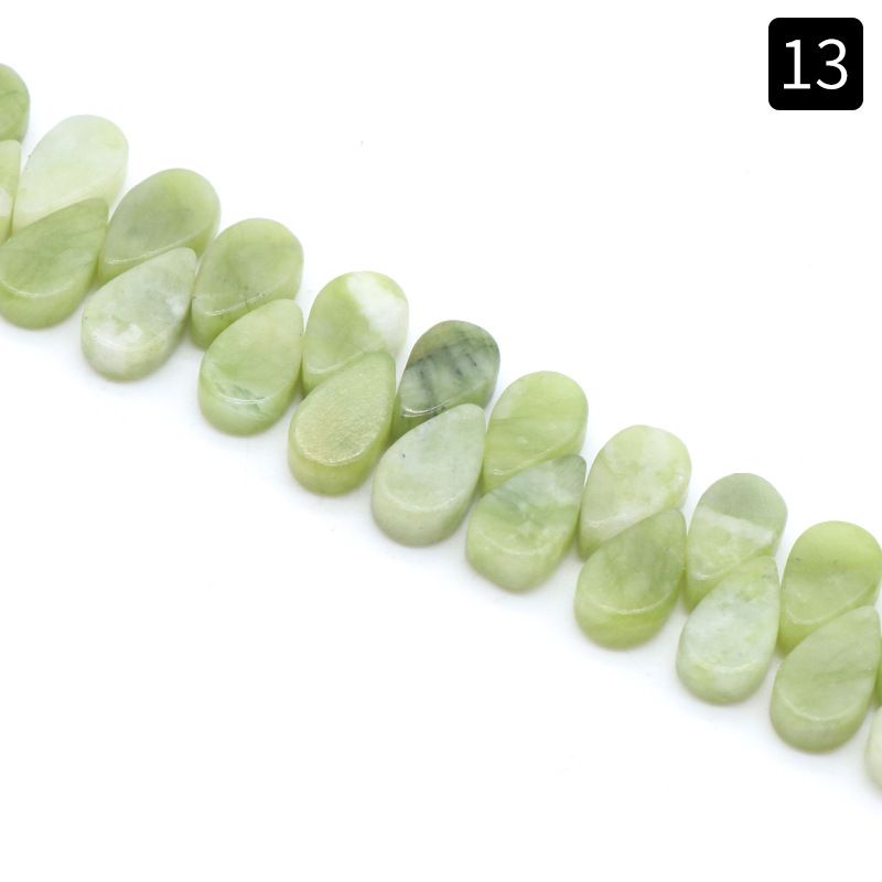 1114-Pedra de cristal natural 5X9mm gota de água plana 40 contas soltas DIY colar de contas brincos material de jóias