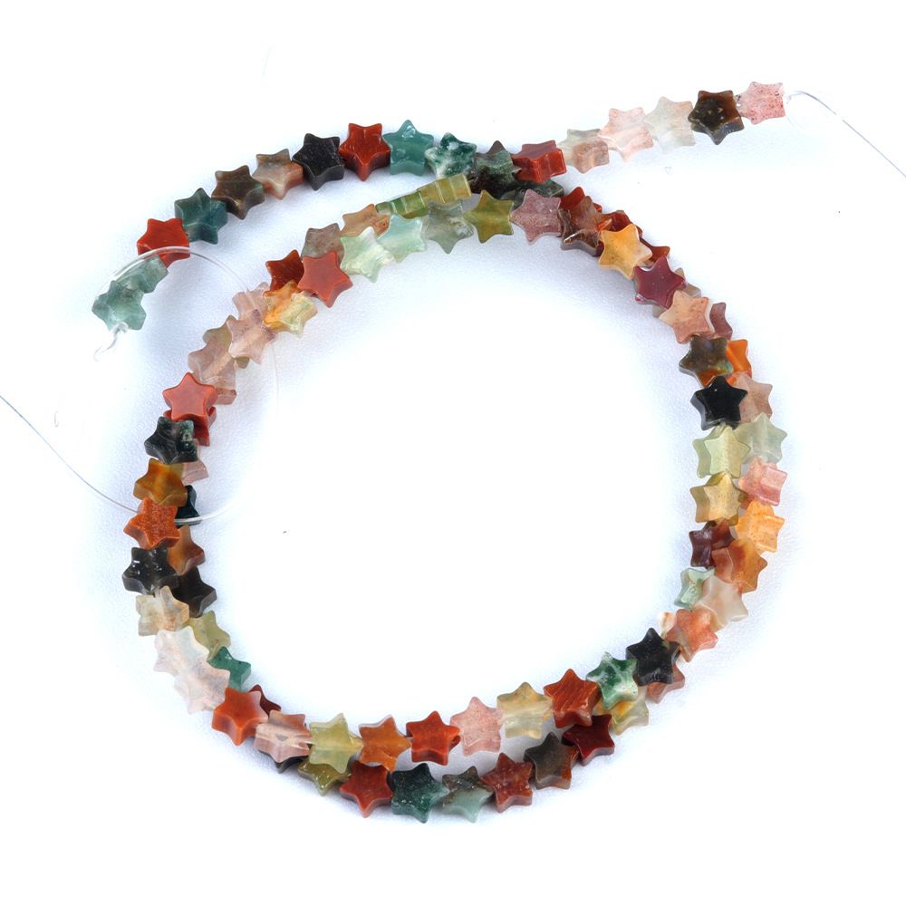 Contas de estrela de cinco pontas de jade de ágata de cristal, contas soltas de estrela DIY pulseira colar brincos acessórios materiais