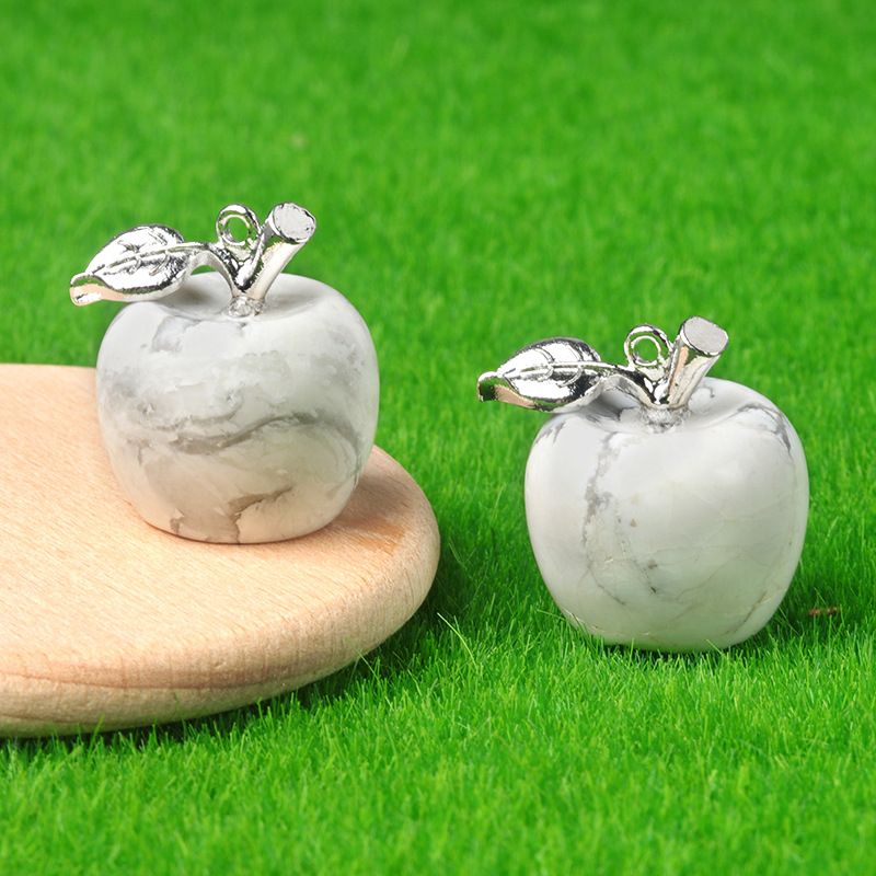 1718-Mini Pingente de Maçã de Cristal Natural Pingente de Maçã Pequeno, Véspera de Natal