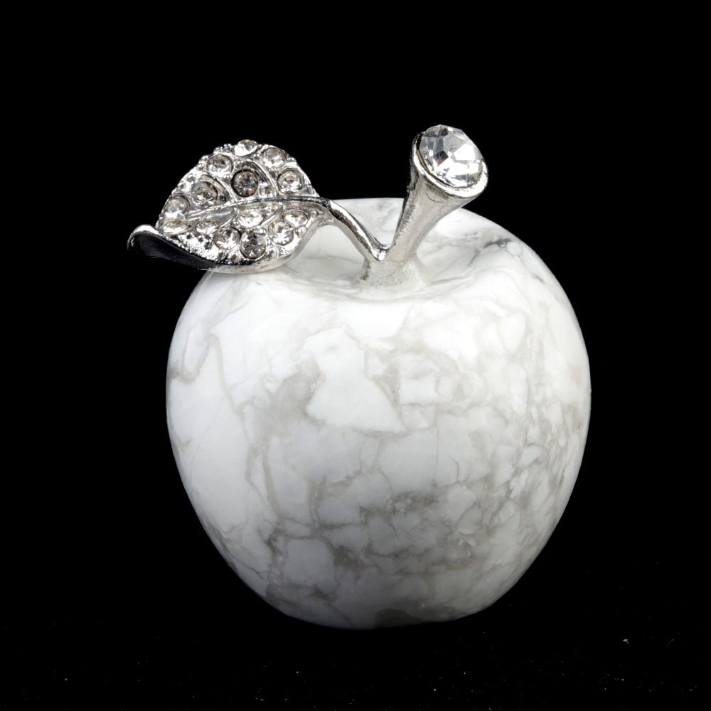 Maçã grande 1742-30Mm, ornamento de pedra de cristal natural, ornamento de maçã de cristal de Natal na véspera de Natal