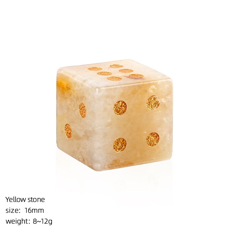 Dados de pedra natural de 16Mm entretenimento de lazer família jogos de tabuleiro adereços esculpindo pontos ângulo reto dados de cristal natural
