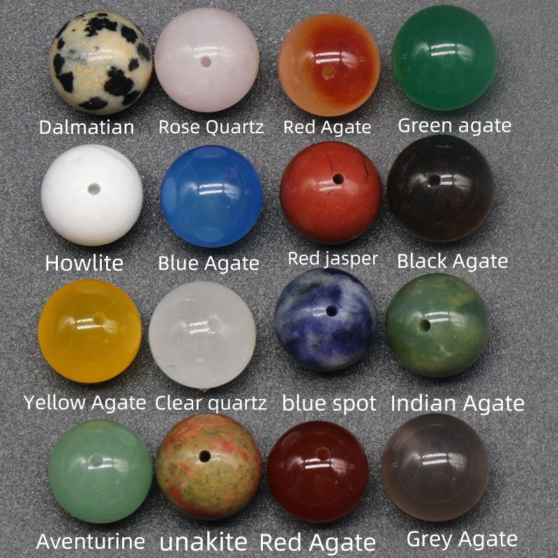 1601-10Mm contas de meio buraco, cristal natural ágata meio buraco contas redondas contas soltas brincos DIY inlay acessórios