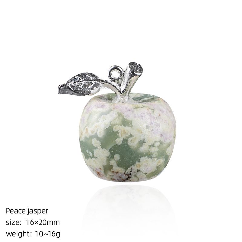 Maçã de cristal natural de 20Mm, colar artesanal de presente de Natal de véspera de Natal, pingente de maçã pequena de pedra natural.