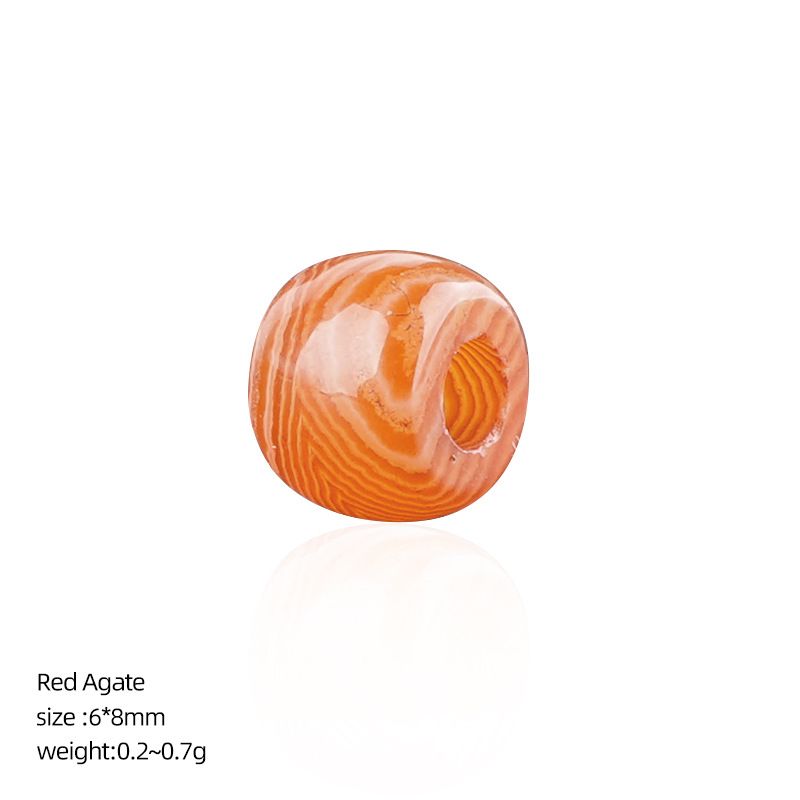 8Mm buraco 3 grande buraco de cristal natural contas soltas DIY pulseira colar jóias ágata contas de roda tigre olho balde contas acessórios