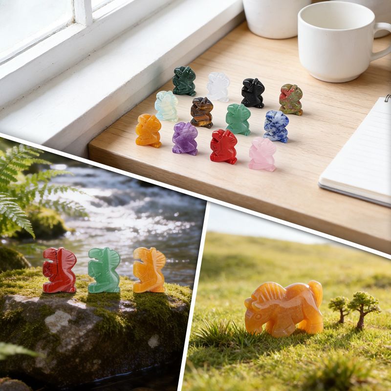 1 polegada de cristal natural pônei ornamento home desktop micro paisagem Ano do Cavalo mascote ágata escultura decoração cavalo