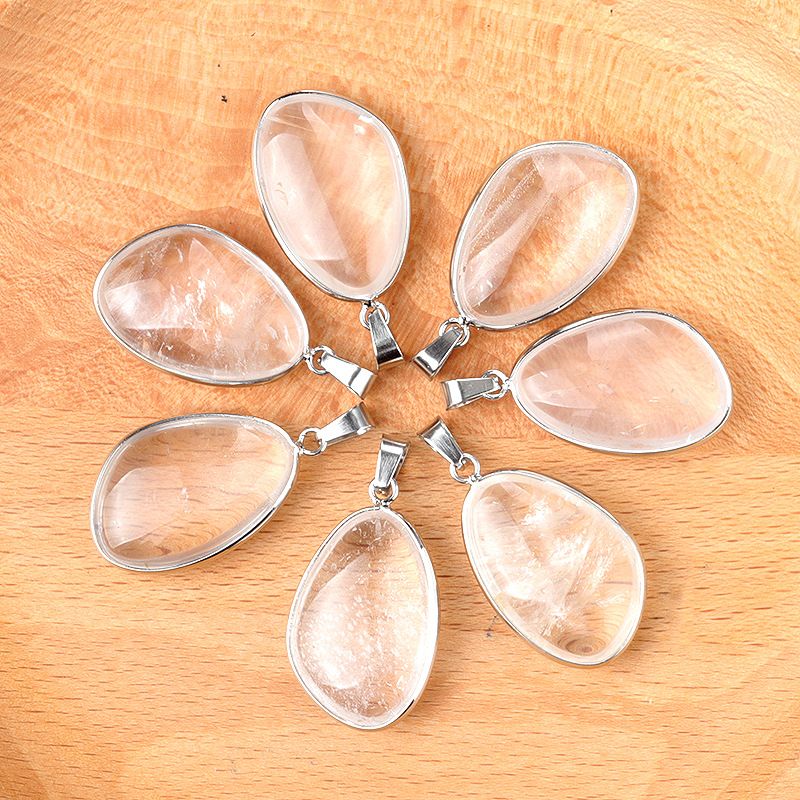 1635-Pingente de bainha em forma especial, pingente de borda de cobre irregular, cabeça de pedra semipreciosa de cristal de ágata, colar de moldura de prata.
