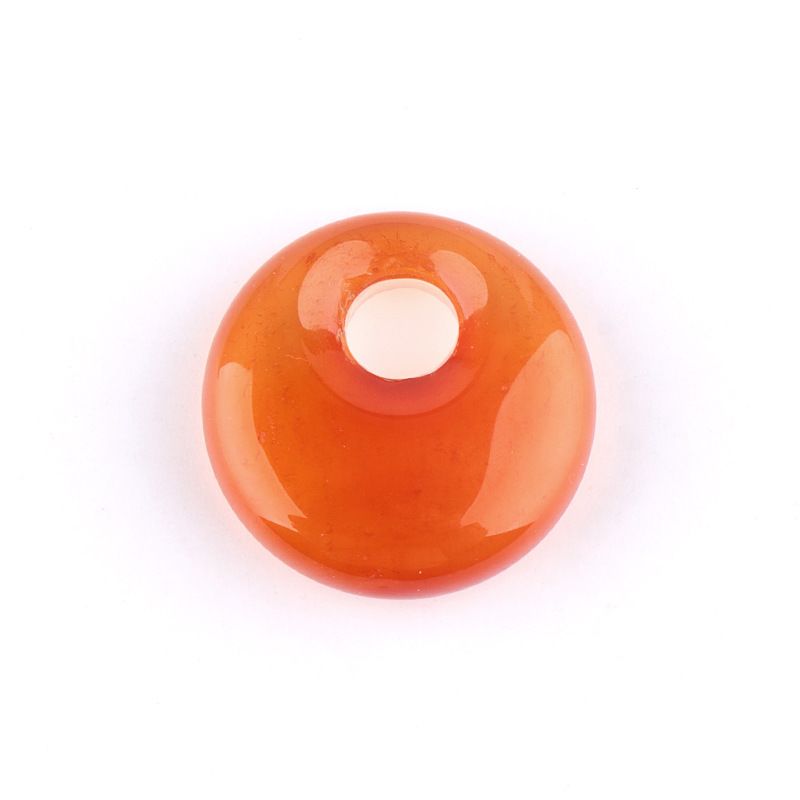 Pingente de fivela de segurança de orifício lateral de ágata de cristal natural de 18mm, colar nostálgico de ametista de orifício lateral de irmão redondo estilo nacional
