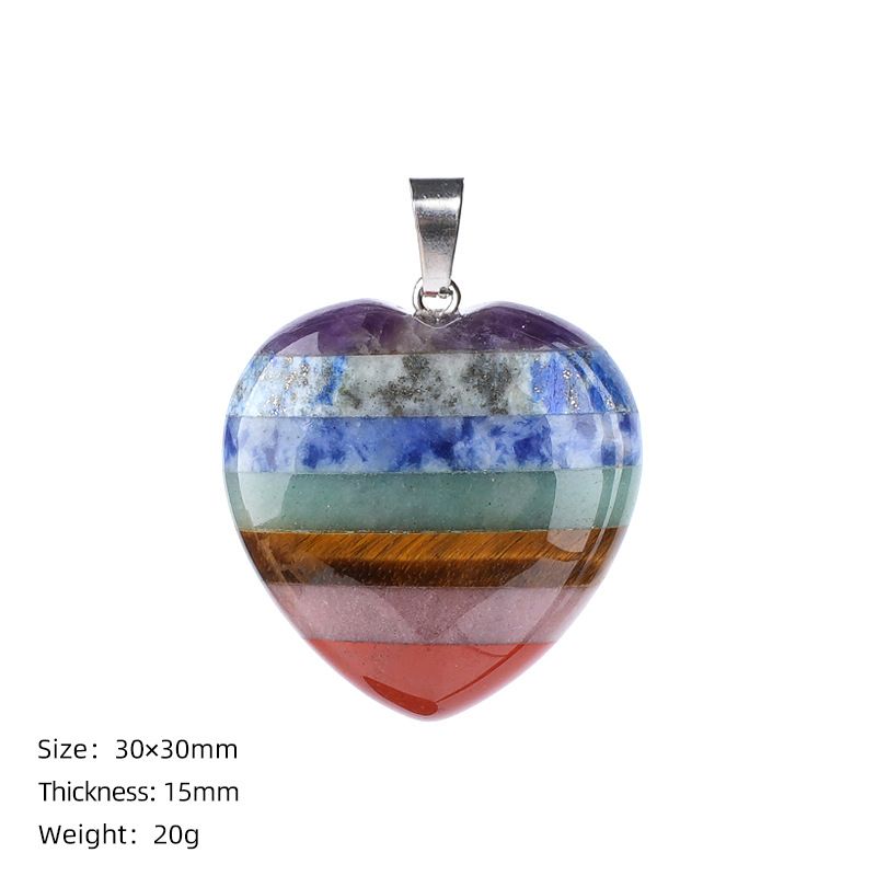 Pingente de cristal de emenda de pedra colorida ioga meditação chakra ágata jade emenda colar