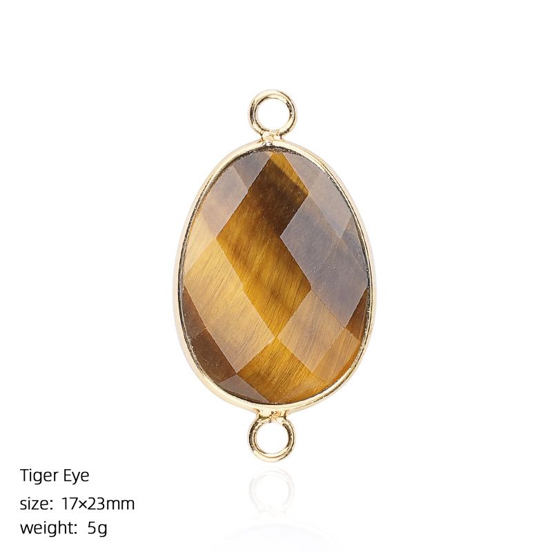 1640 Pingente de pedra semipreciosa de corte de bainha, pulseira de cristal natural artesanal DIY colar de jóias acessórios de conector de suspensão dupla